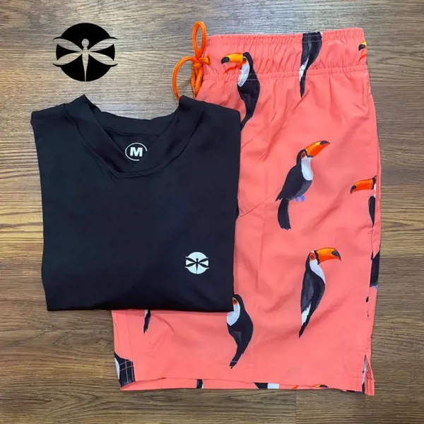 Conjunto Caballeros (Playera UV + Short) · Negro Tucan Durazno