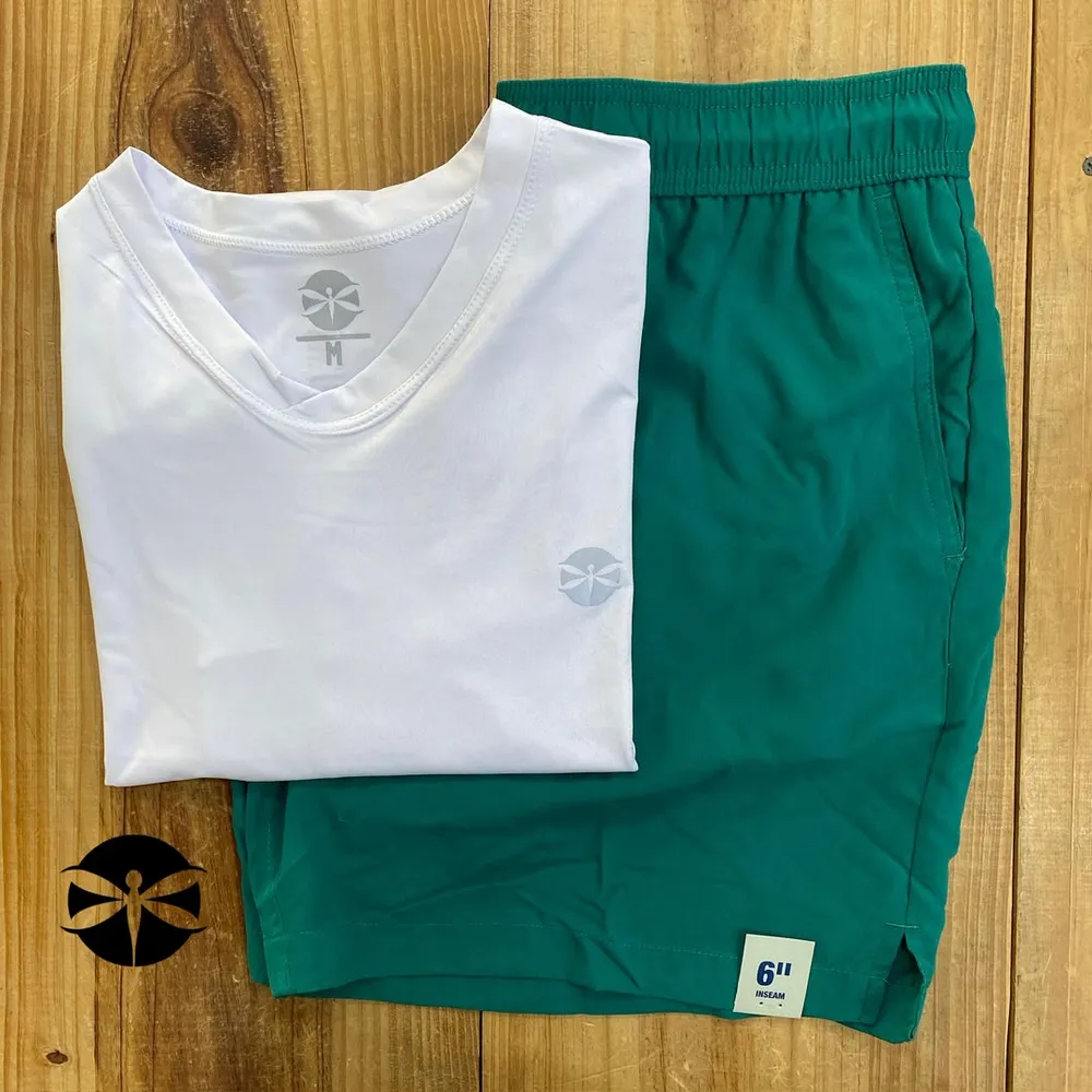 Conjunto Caballeros (Playera UV + Short) · Blanco Verde