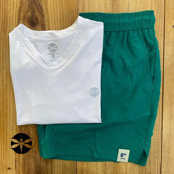 Conjunto Caballeros (Playera UV + Short) · Blanco Verde