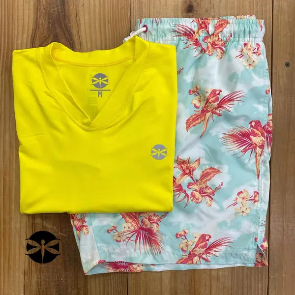 Conjunto Caballeros (Playera UV + Short) · Amarillo Cielo Guacayama