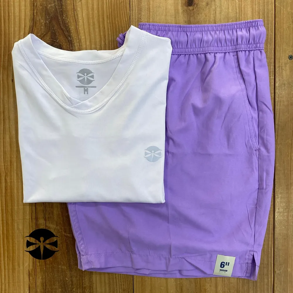 Conjunto Caballeros (Playera UV + Short) · Blanco Morado