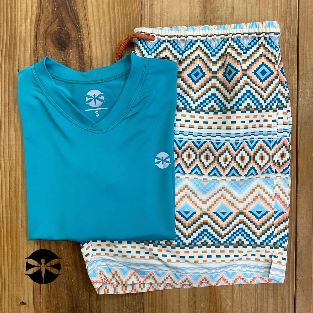Conjunto Caballeros (Playera UV + Short) · Celeste Patron