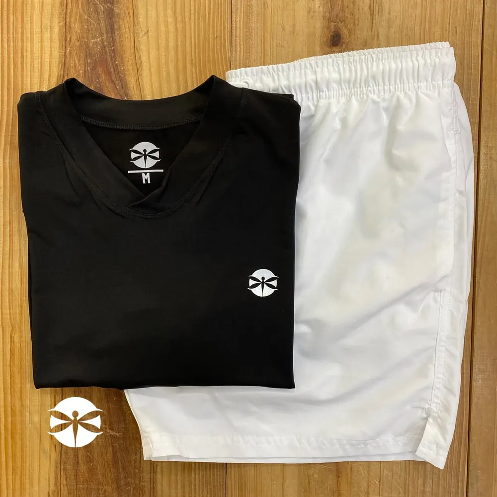 Conjunto Caballeros (Playera UV + Short) · Negro y Blanco