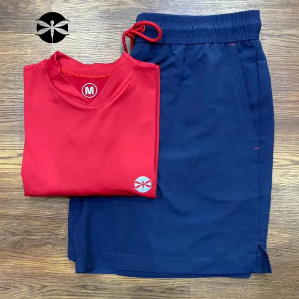 Conjunto Caballeros (Playera UV + Short) · Rojo con Azul