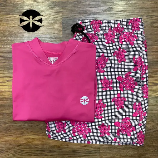 Conjunto Caballeros (Playera UV + Short) · Rosa Tortuga